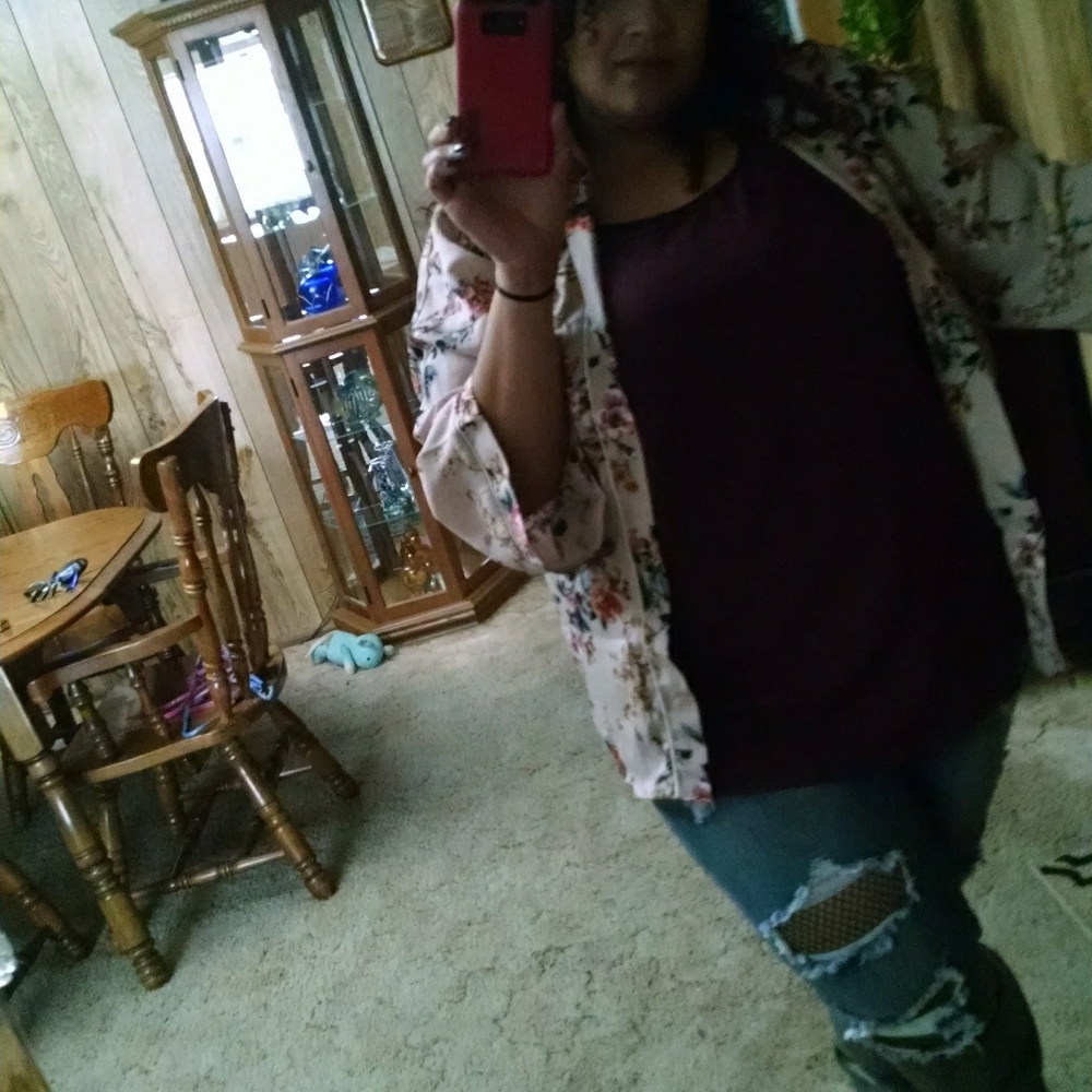 SOLD 🛍️🛍️🛍️ Plus jeans with fishnet - Picture 2 of 4